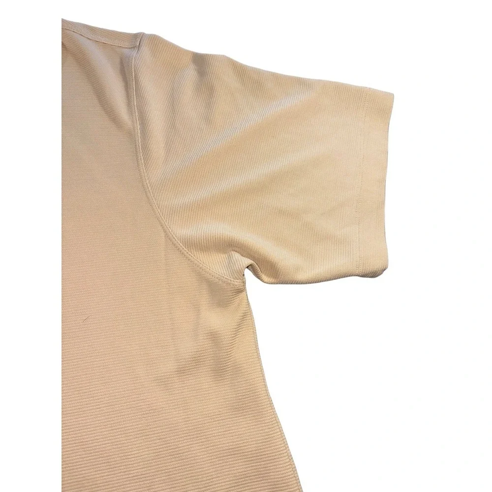 Columbia XCO Khaki Ribbed Short Sleeve Polo Shirt Size Large Men's Polo Top Golf